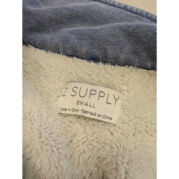 Z Supply Women's Gia All Day Knit Denim Fleece Aztec Shirt Jacket Shacket Small - Picture 7 of 11